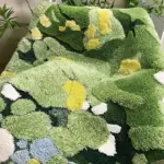 3D Green Moss Large Hand Crafted Rug