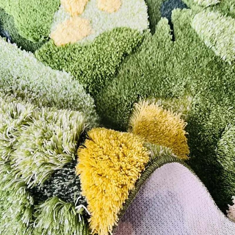 3D Green Moss Large Hand Crafted Rug