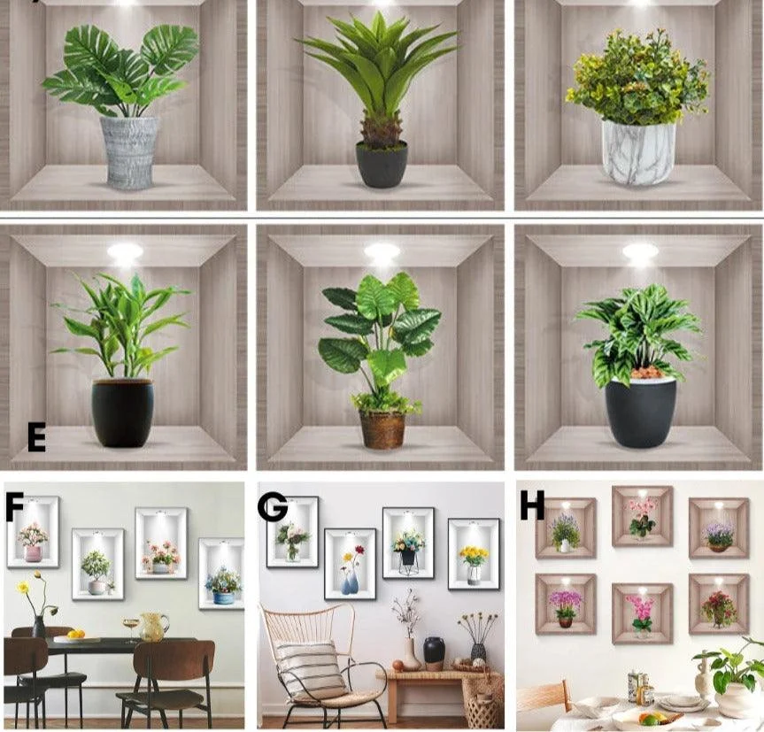 3D Green Plant Wall Sticker -  - #tag1#