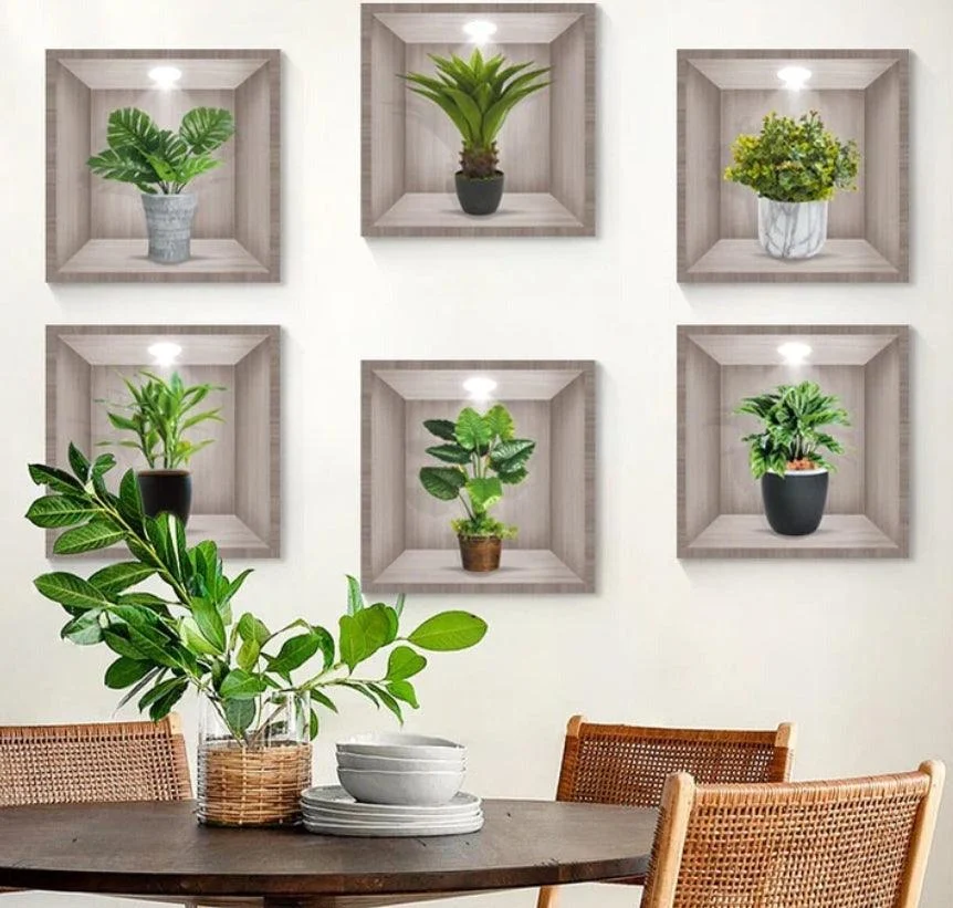 3D Green Plant Wall Sticker -  - #tag1#