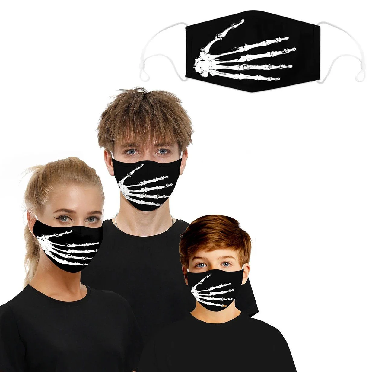 3D Halloween Special Scary Faces Reusable Face Masks -  - #tag1#