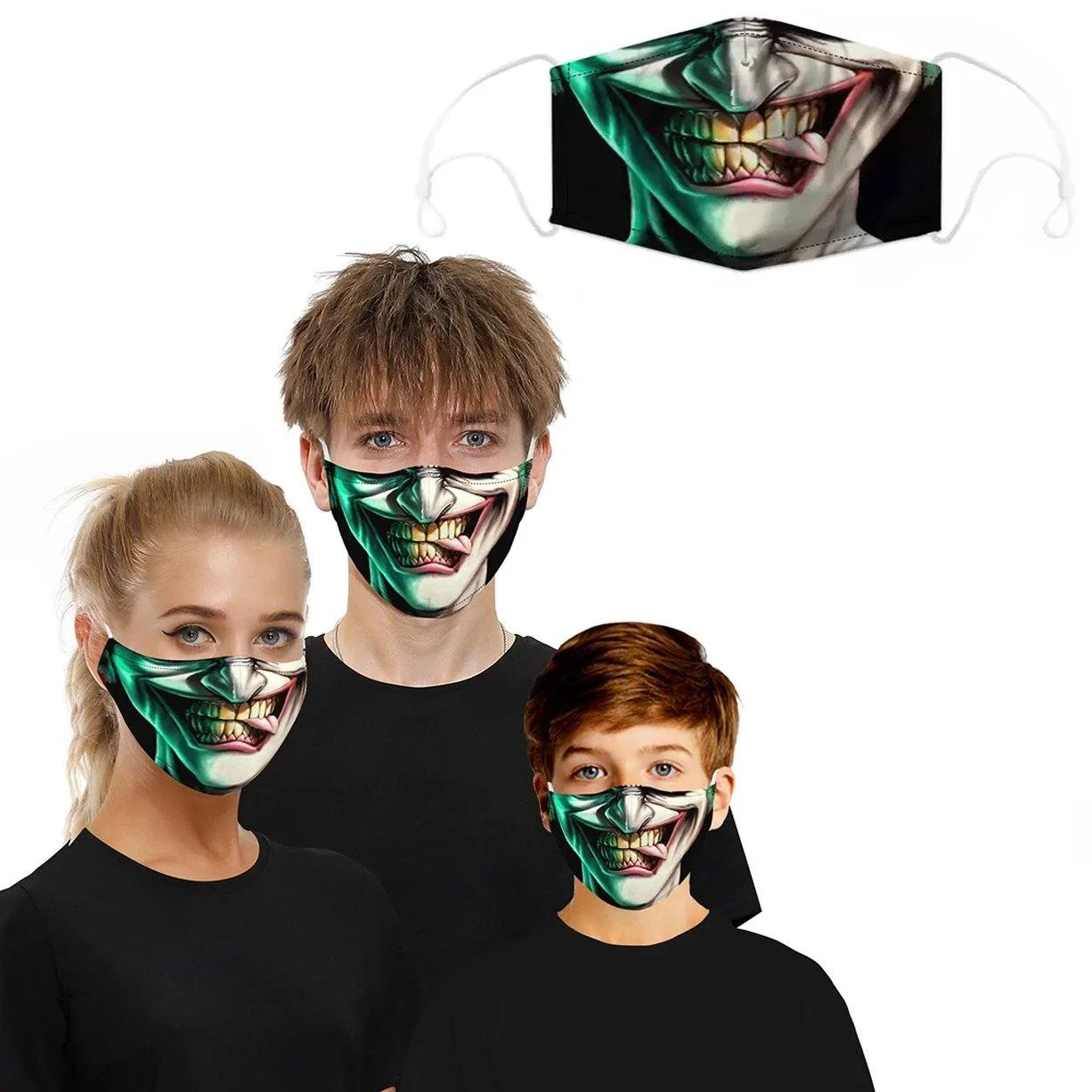 3D Halloween Special Scary Faces Reusable Face Masks -  - #tag1#