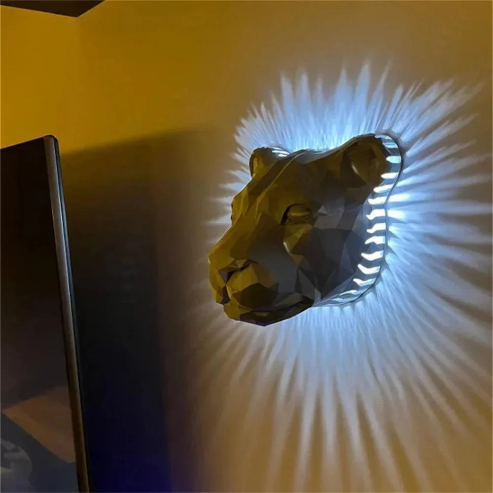 3D LED Nordic Animal Head Wall Sculpture: Luxury DIY Home Decor -