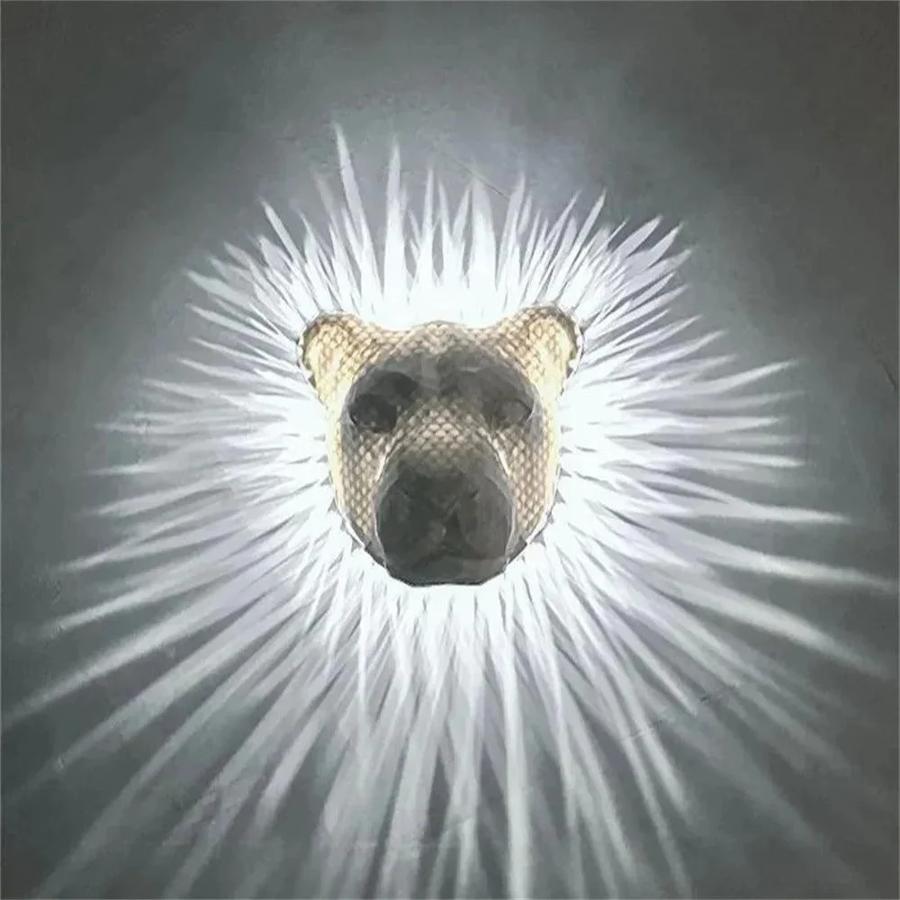 3D LED Nordic Animal Head Wall Sculpture: Luxury DIY Home Decor -