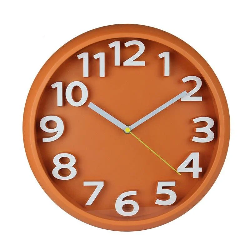 3D Large Numbers Silent Wall Clock 12.5 Inches Battery Operated -