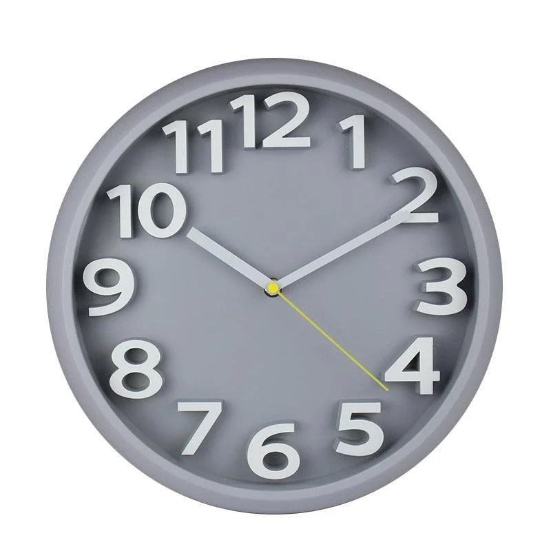 3D Large Numbers Silent Wall Clock 12.5 Inches Battery Operated -