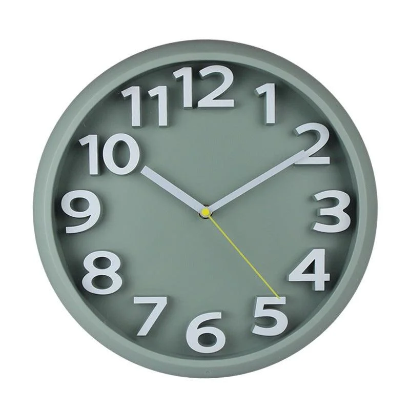 3D Large Numbers Silent Wall Clock 12.5 Inches Battery Operated -