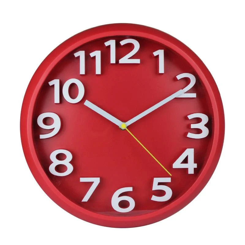 3D Large Numbers Silent Wall Clock 12.5 Inches Battery Operated -