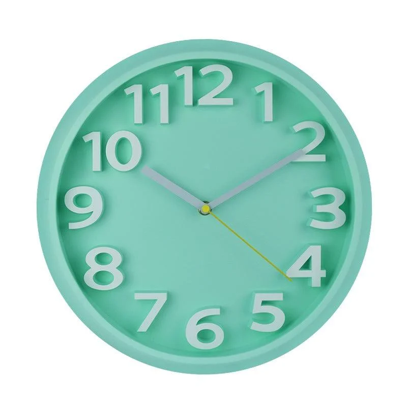 3D Large Numbers Silent Wall Clock 12.5 Inches Battery Operated -