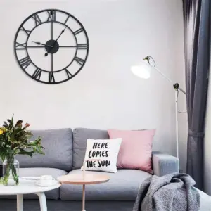 3D Large Roman Numerals Wall Clock Home