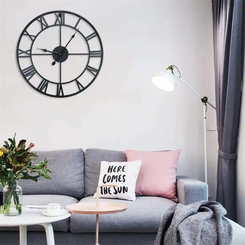 3D Large Roman Numerals Wall Clock Home tag1