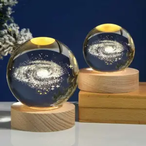 3D Laser Engraved Solar System Crystal Ball