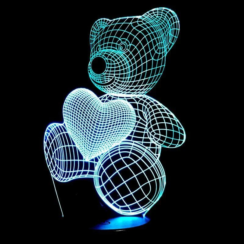 3D Love Bear Night Light -  - #tag1#