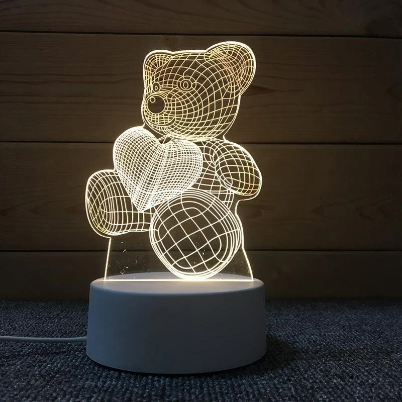 3D Love Bear Night Light -  - #tag1#