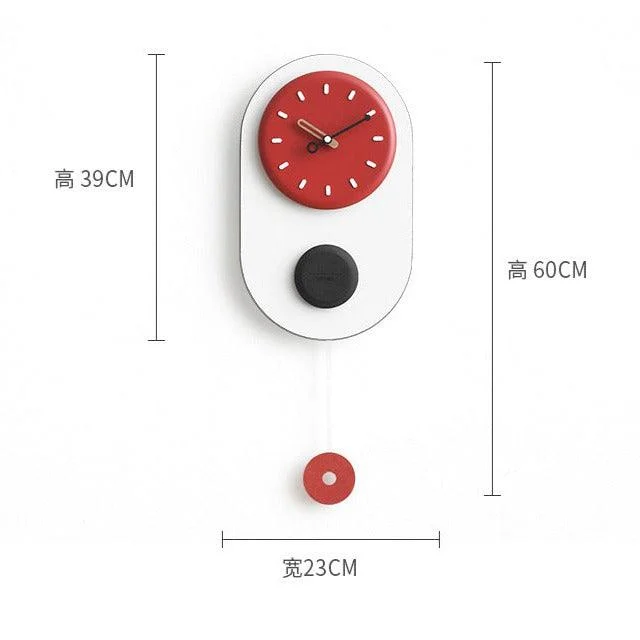 3D Nordic Pendulum Wall Clock for Living Room -
