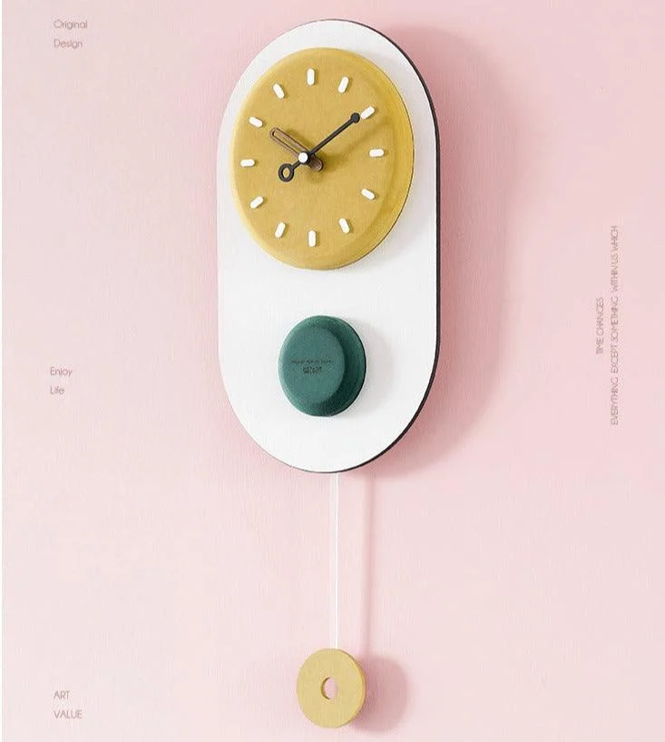 3D Nordic Pendulum Wall Clock for Living Room -