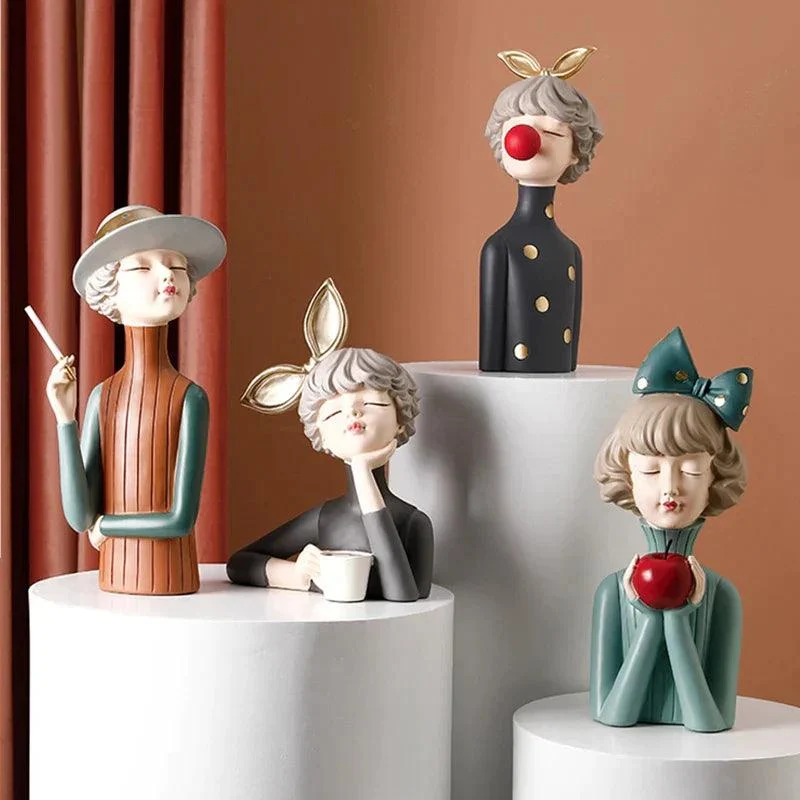 3D Pretty Girl Statue: Modern Nordic Table Décor for Home -