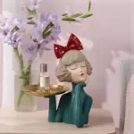 3D Pretty Girl Statue Modern Nordic Table Decor for Home