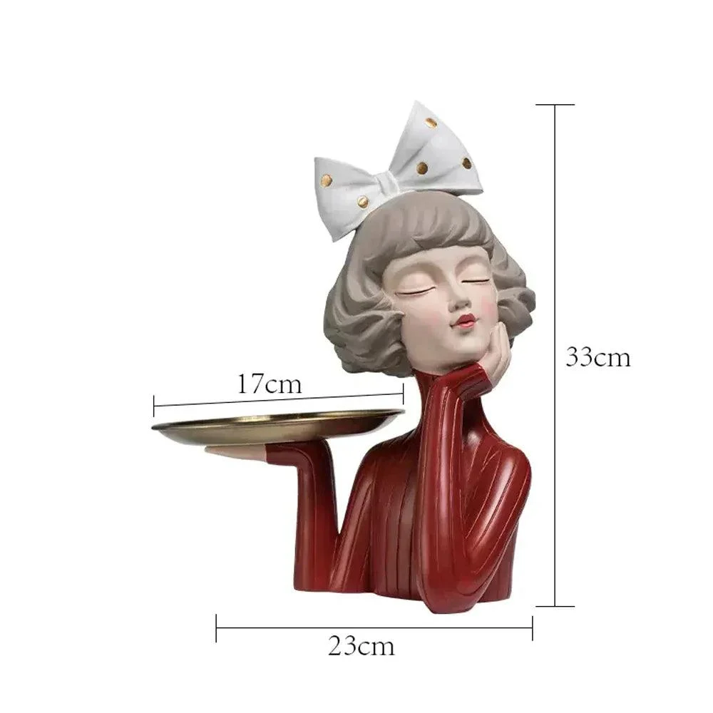 3D Pretty Girl Statue: Modern Nordic Table Décor for Home -