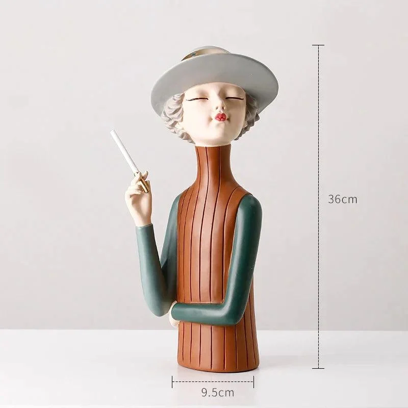 3D Pretty Girl Statue: Modern Nordic Table Décor for Home -