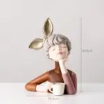3D Pretty Girl Statue Modern Nordic Table Decor for Home