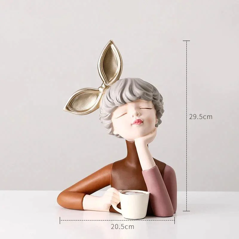 3D Pretty Girl Statue: Modern Nordic Table Décor for Home -