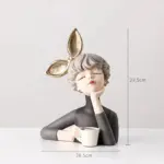 3D Pretty Girl Statue Modern Nordic Table Decor for Home