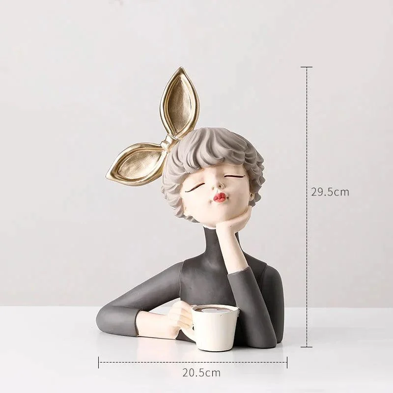 3D Pretty Girl Statue: Modern Nordic Table Décor for Home -