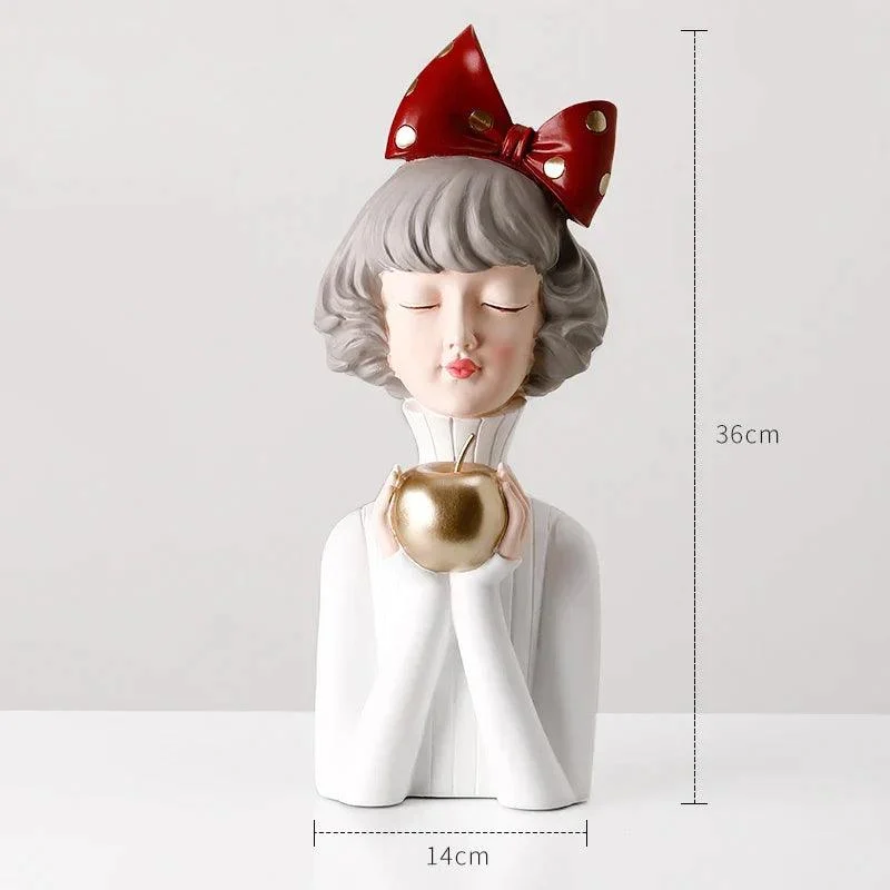 3D Pretty Girl Statue: Modern Nordic Table Décor for Home -