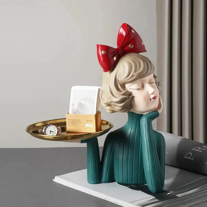 3D Pretty Girl Statue: Modern Nordic Table Décor for Home -