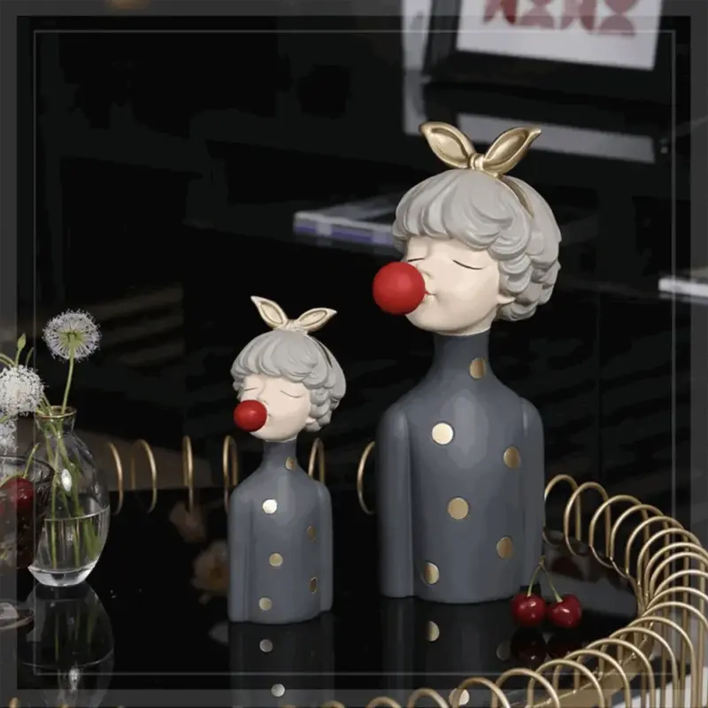 3D Pretty Girl Statue Modern Nordic Table Decor for Home