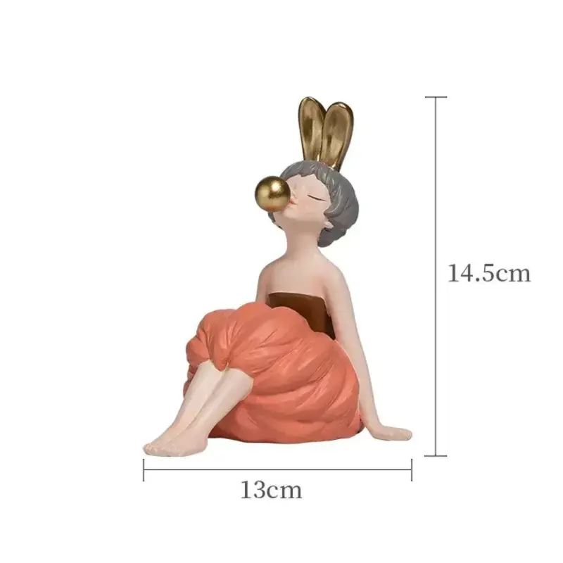 3D Pretty Girl Statue Modern Nordic Table Decor for Home