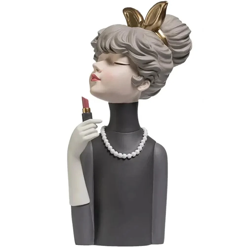 3D Pretty Girl Statue: Modern Nordic Table Décor for Home -