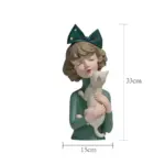3D Pretty Girl Statue Modern Nordic Table Decor for Home