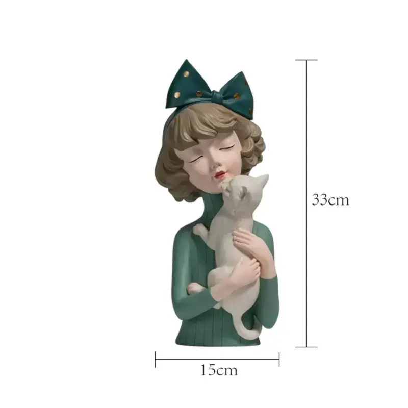 3D Pretty Girl Statue Modern Nordic Table Decor for Home