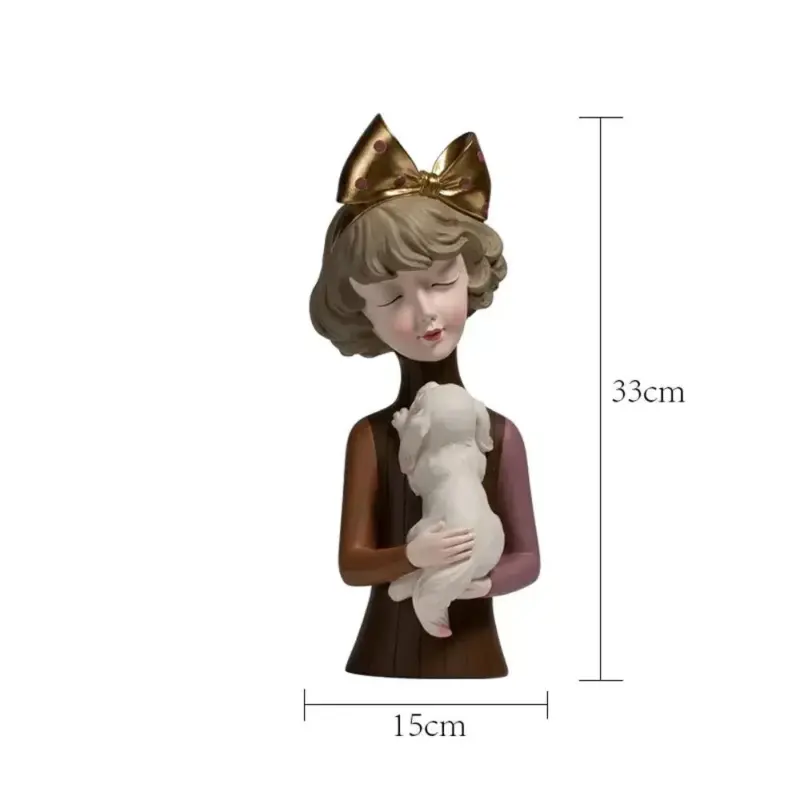 3D Pretty Girl Statue Modern Nordic Table Decor for Home