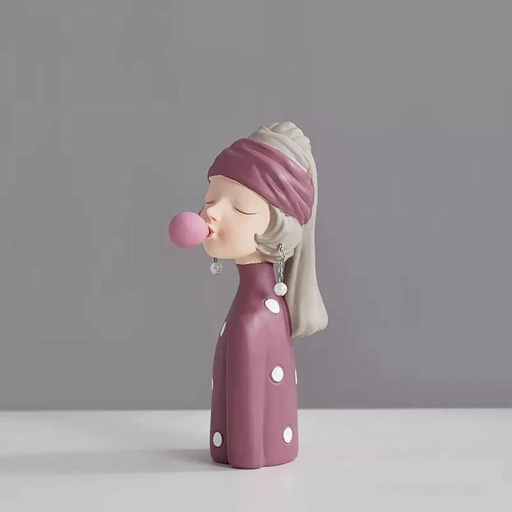 3D Pretty Girl Statue: Modern Nordic Table Décor for Home -