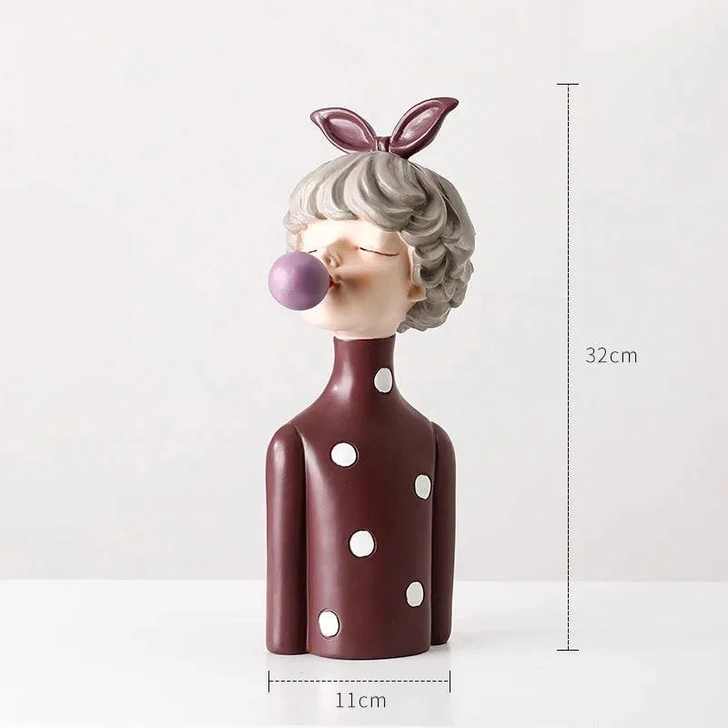 3D Pretty Girl Statue: Modern Nordic Table Décor for Home -