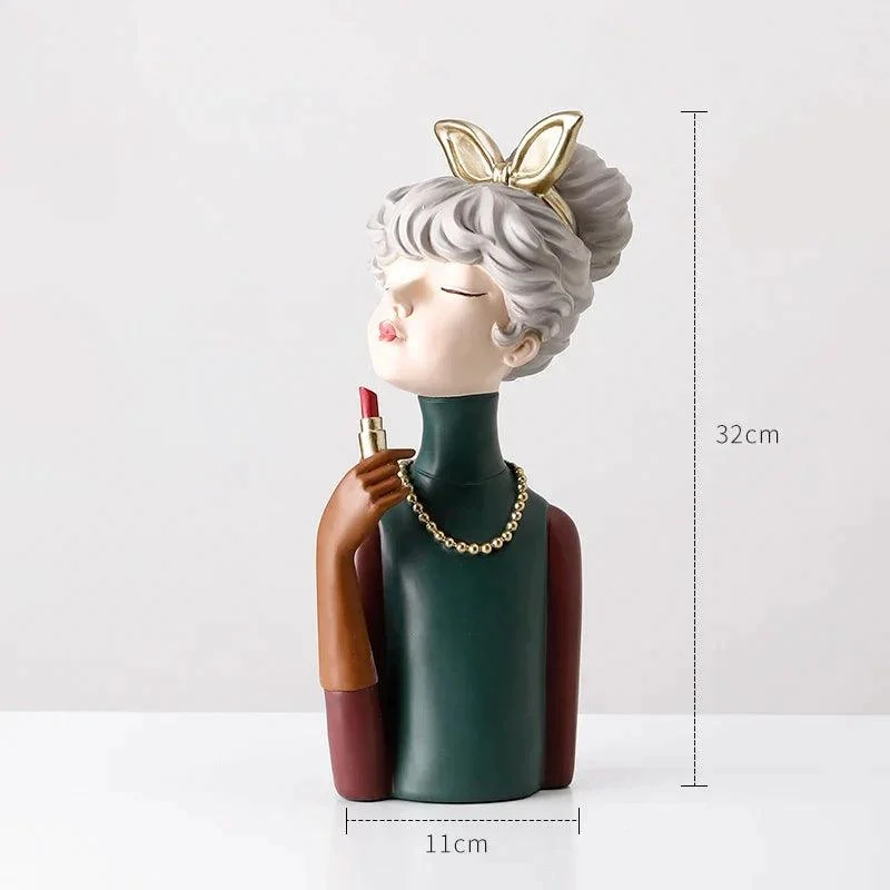 3D Pretty Girl Statue: Modern Nordic Table Décor for Home -