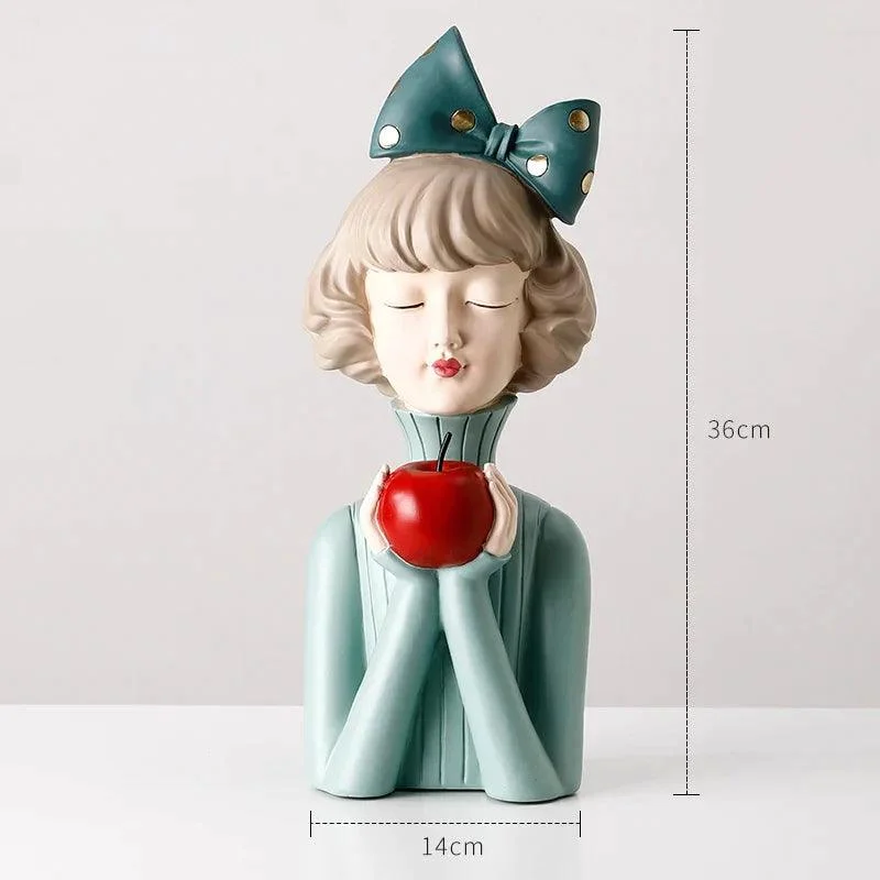 3D Pretty Girl Statue: Modern Nordic Table Décor for Home -