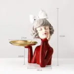 3D Pretty Girl Statue Modern Nordic Table Decor for Home