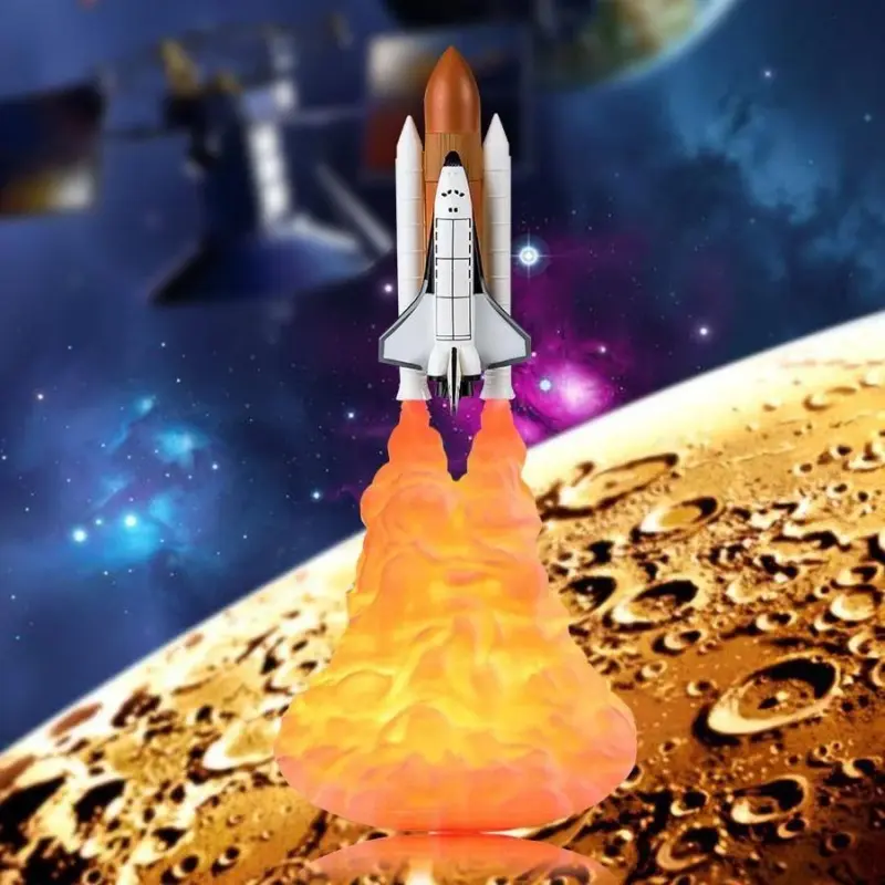 3D Print Apollo Rocket Lamp Inspirational Night Light