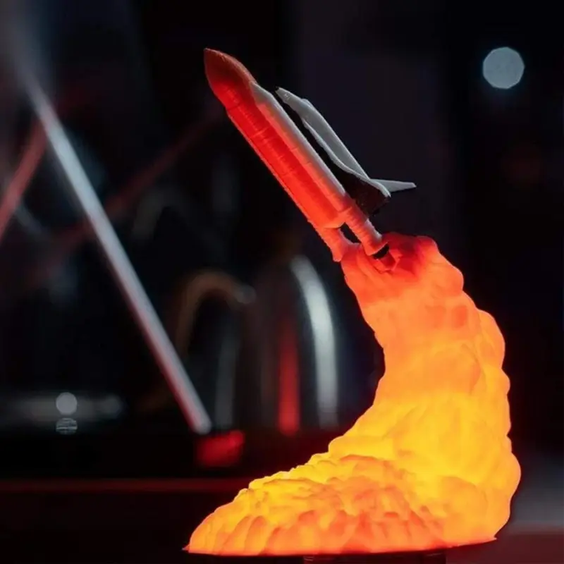 3D Print Apollo Rocket Lamp Inspirational Night Light