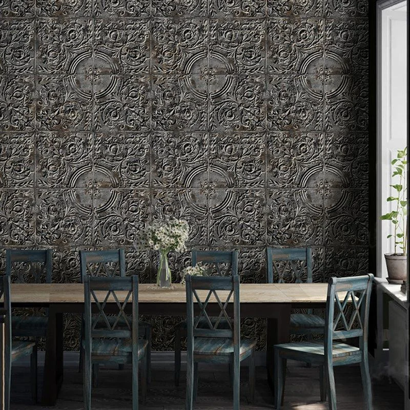 3D Print Metallic Wallpaper for Industrial Restaurants, 33' by 20.5