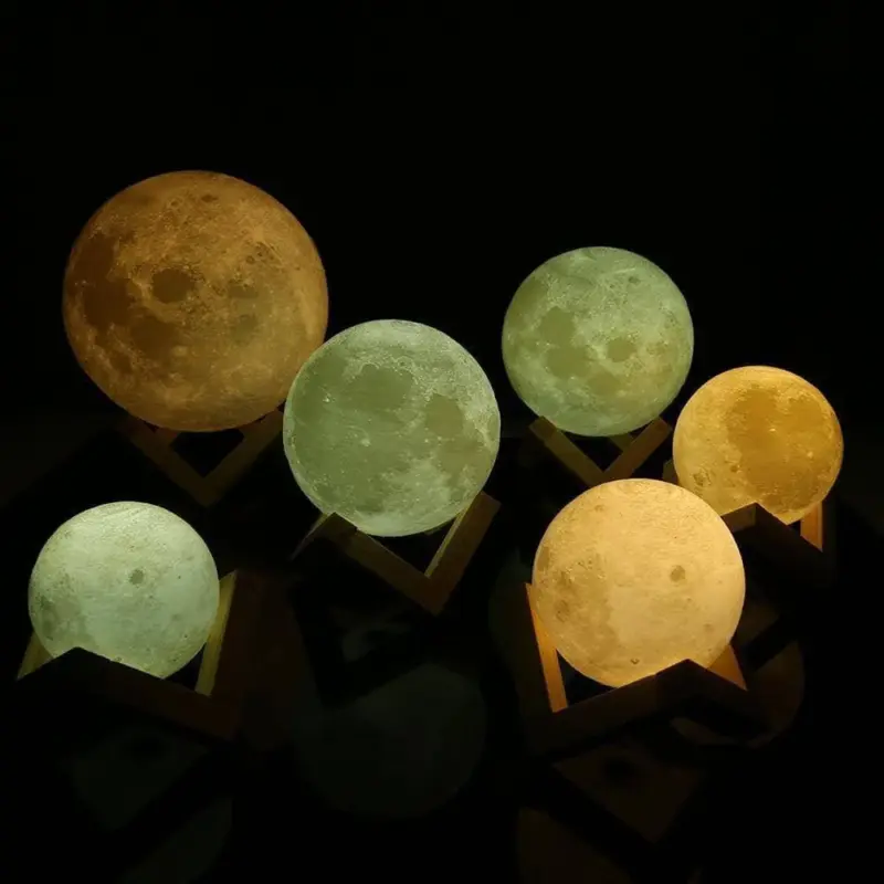 3D Printed Moon Lamp LED Decor Light Up Your Night