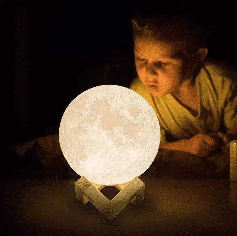 3D Printed Moon Lamp - LED Decor, Light Up Your Night -