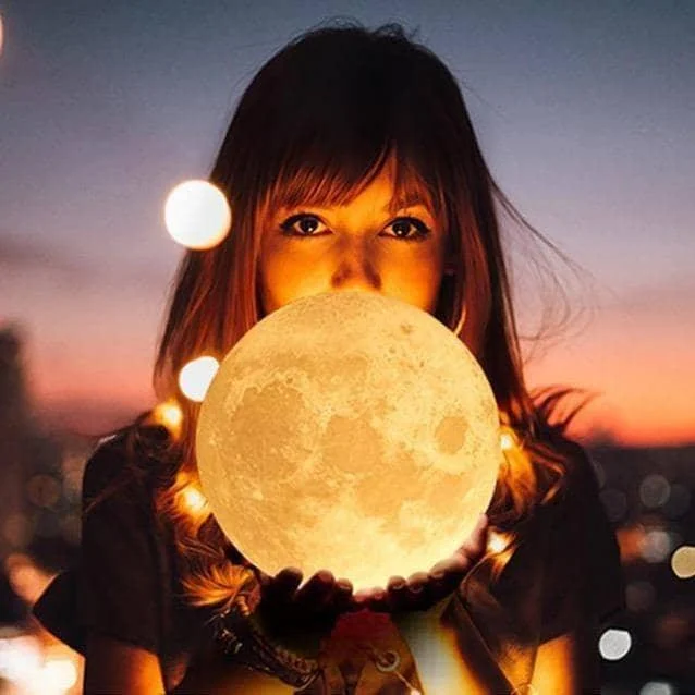 3D Printed Moon Lamp - LED Decor, Light Up Your Night -