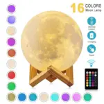 3D Printed Moon Lamp LED Decor Light Up Your Night