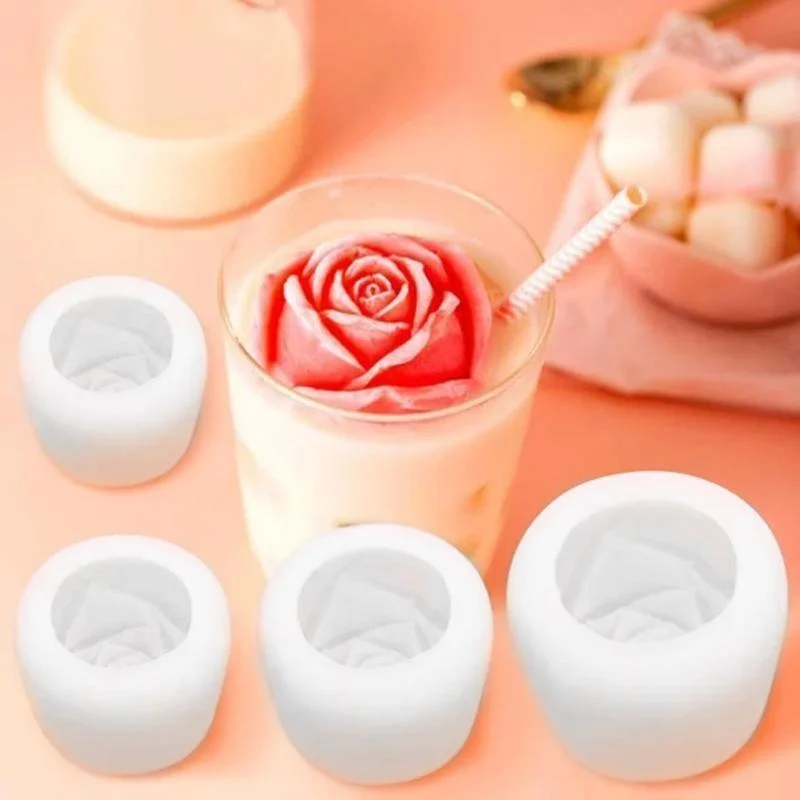3D Silicone Rose Shape Ice Cube Mold -  - #tag1#