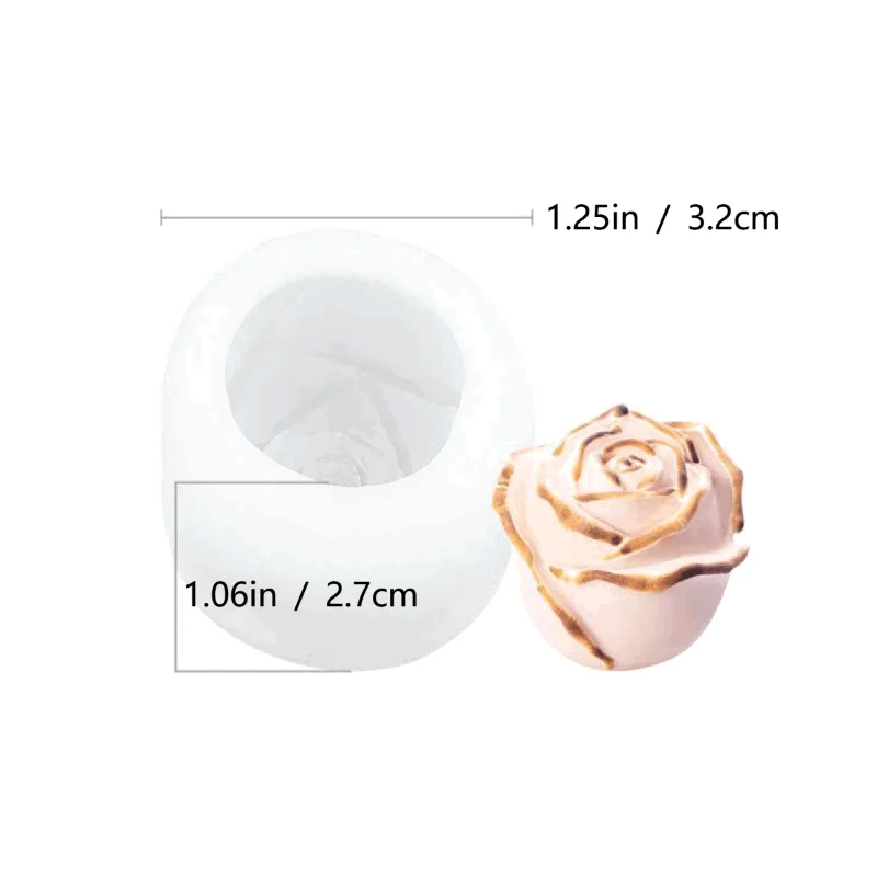 3D Silicone Rose Shape Ice Cube Mold -  - #tag1#